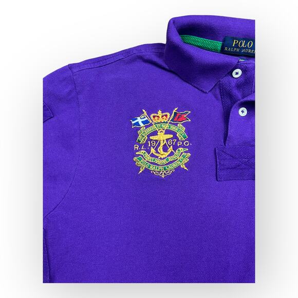 Polo Ralph Lauren Rare Vintage Big Pony 1987 Crest Accent Polo | Royal Purple - Picture 6 of 10